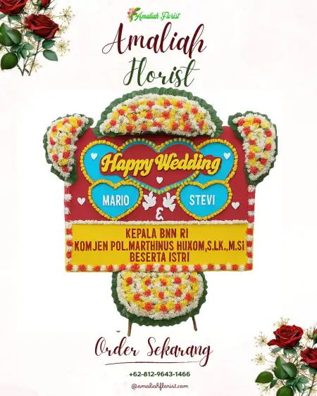 Papan Bunga Pernikahan Gupit